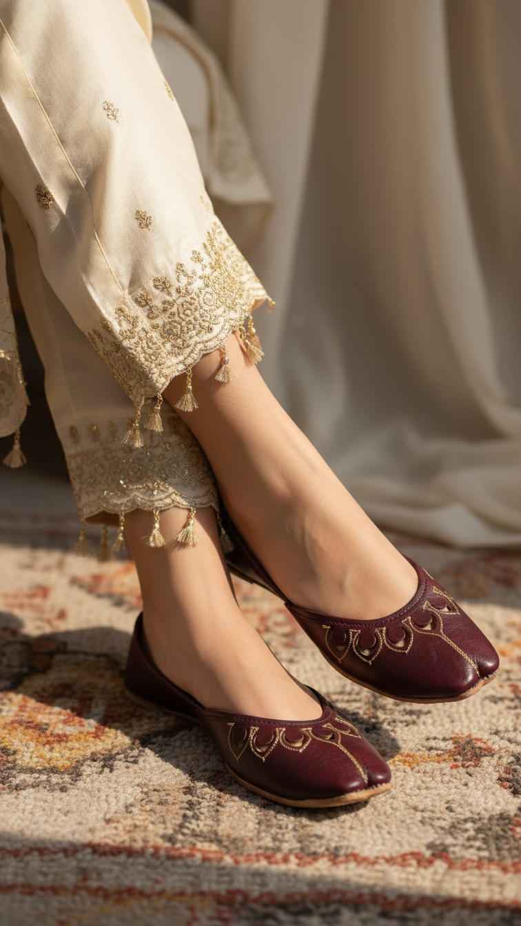 Maroon Ethnic Khussa EC8641