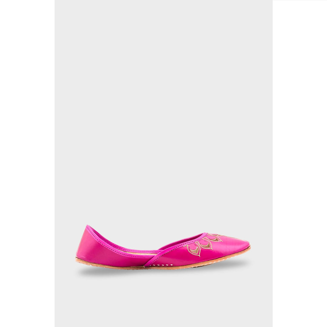 SK Pink Leather Khussa EC8641
