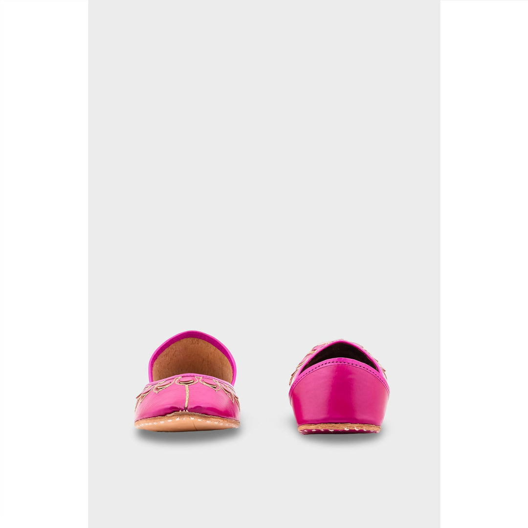 SK Pink Leather Khussa EC8641
