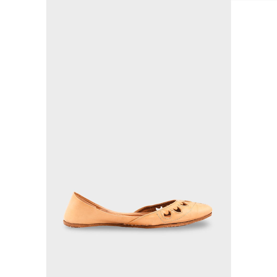 Beige Leather Khussa EC8641