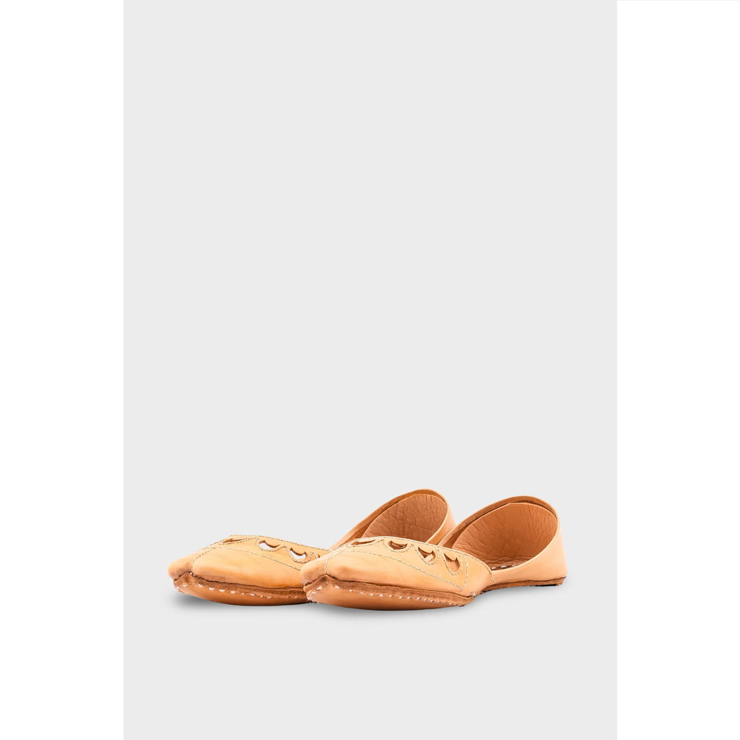 Beige Leather Khussa EC8641