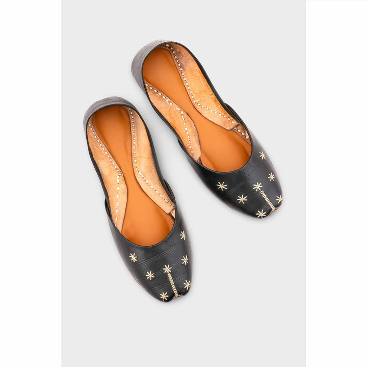 Black Leather Khussa EC8642