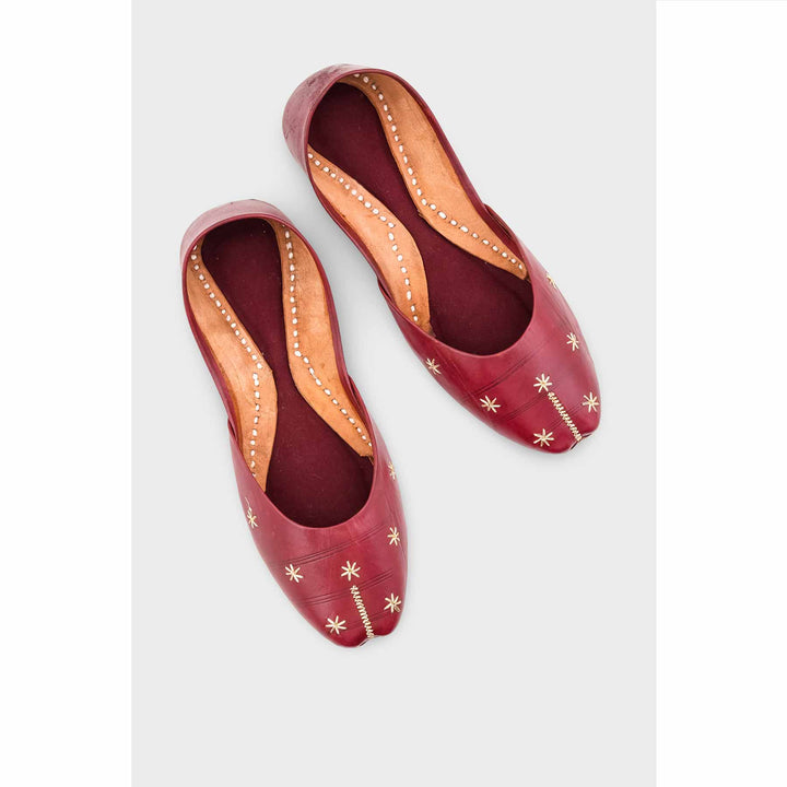 Maroon Leather Khussa EC8642