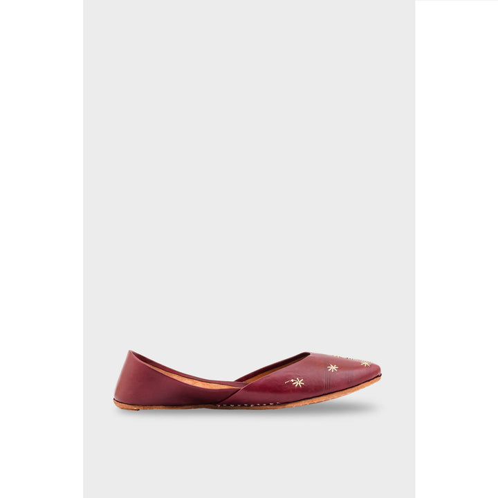 Maroon Leather Khussa EC8642