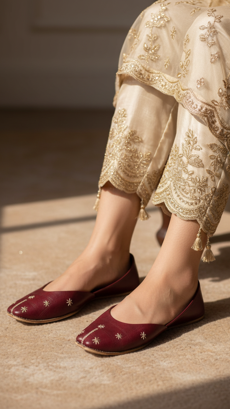 Maroon Ethnic Khussa EC8642