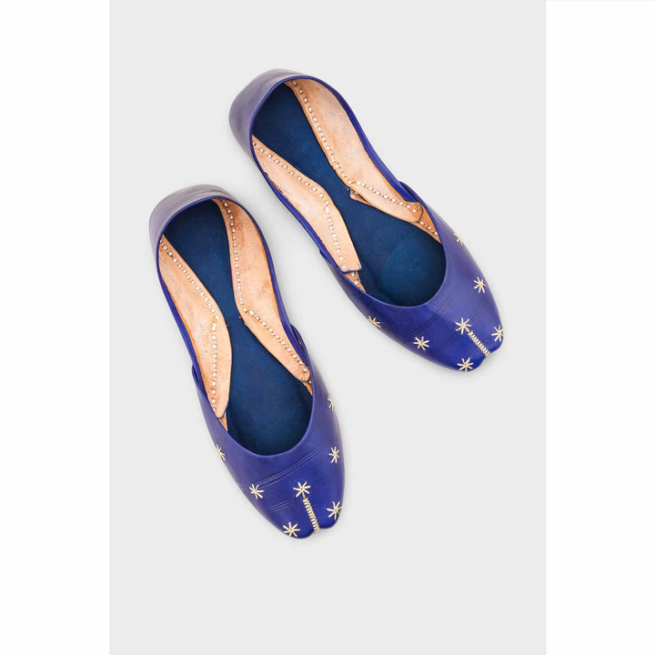 Navy Leather Khussa EC8642