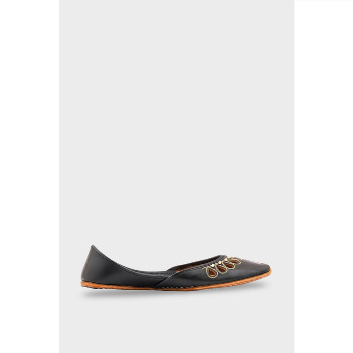 Black Leather Khussa EC8643