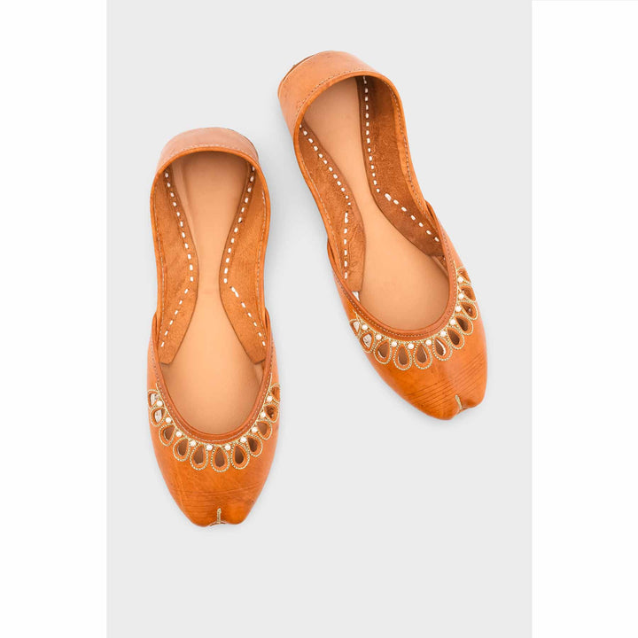 Mustard Leather Khussa EC8643