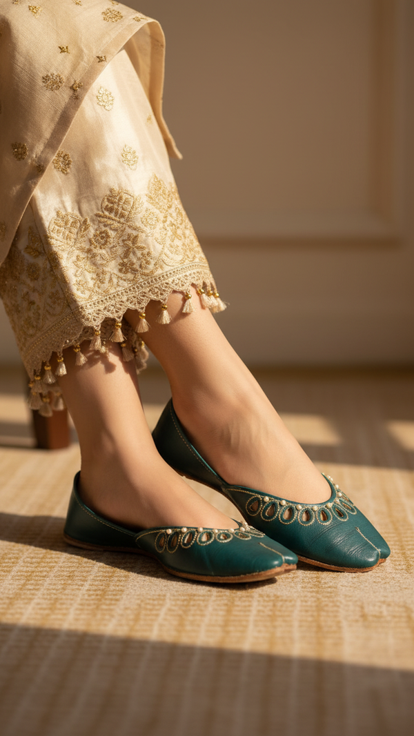 Green Ethnic Khussa EC8643