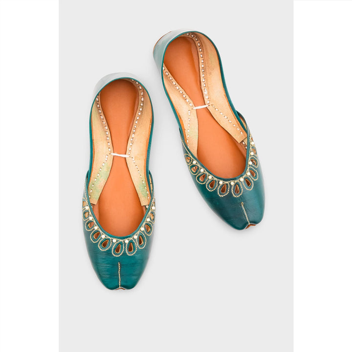 Green Leather Khussa EC8643