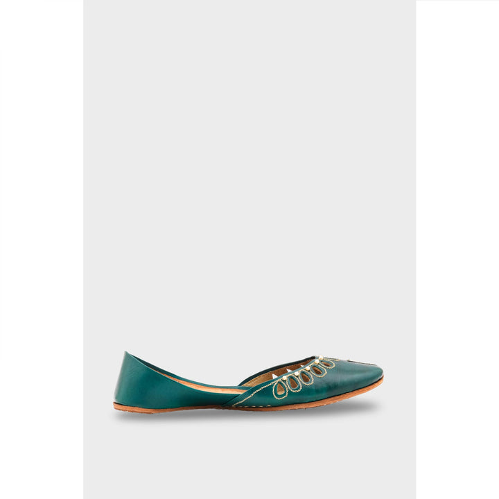 Green Leather Khussa EC8643