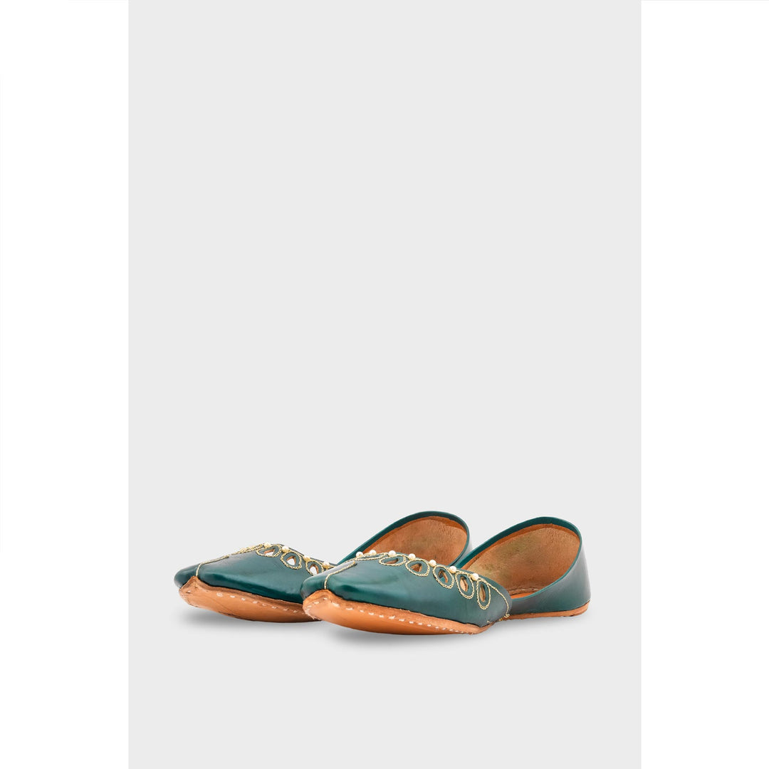 Green Leather Khussa EC8643
