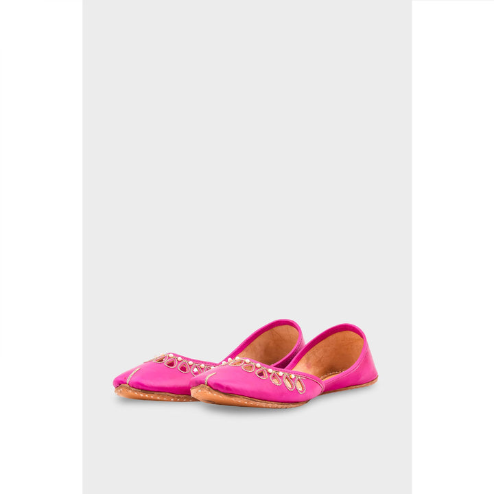 SK Pink Leather Khussa EC8643