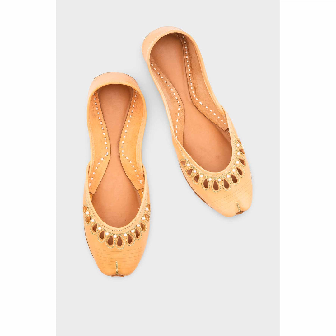 Beige Leather Khussa EC8643