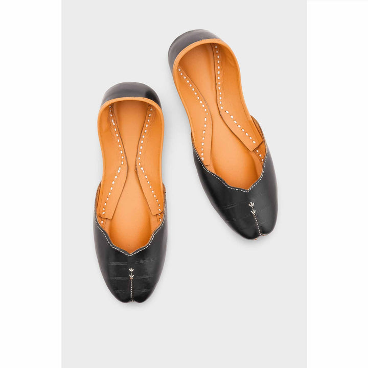 Black Leather Khussa EC8644
