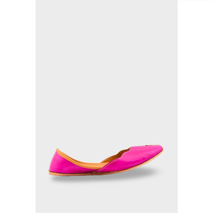 SK Pink Leather Khussa EC8644