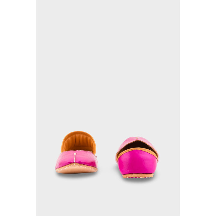 SK Pink Leather Khussa EC8644