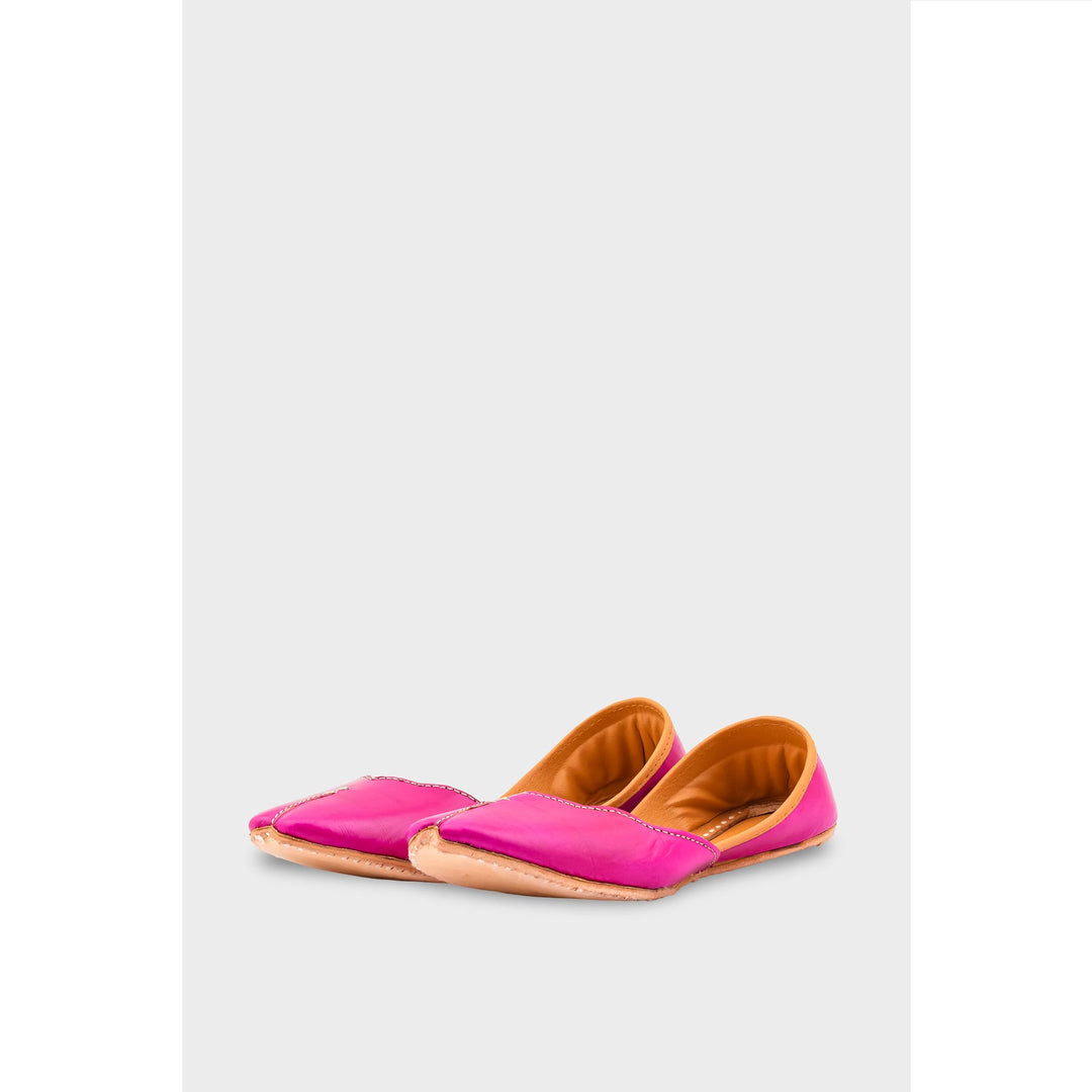 SK Pink Leather Khussa EC8644