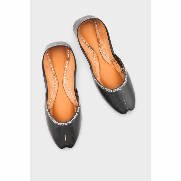 Black Leather Khussa EC8657