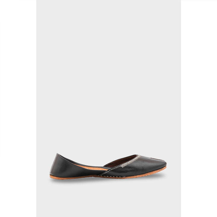 Black Leather Khussa EC8657
