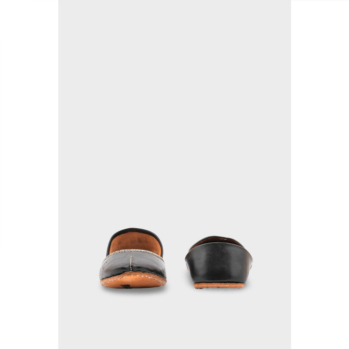 Black Leather Khussa EC8657