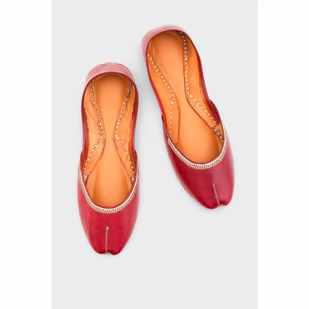 Maroon Leather Khussa EC8657
