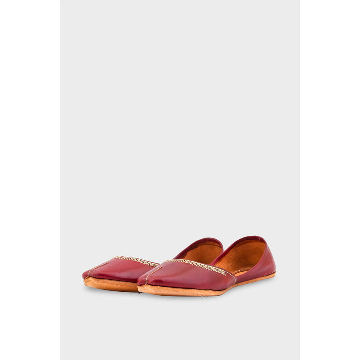 Maroon Leather Khussa EC8657