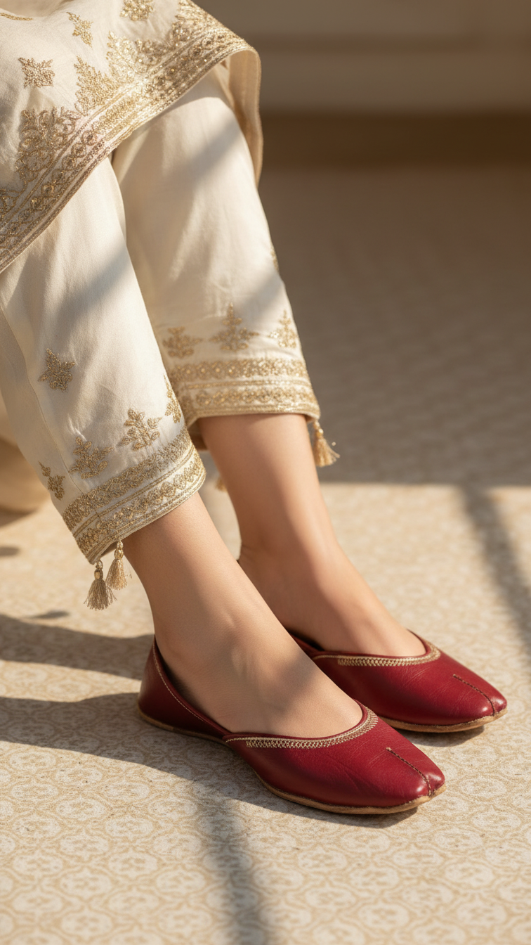 Maroon Ethnic Khussa EC8657