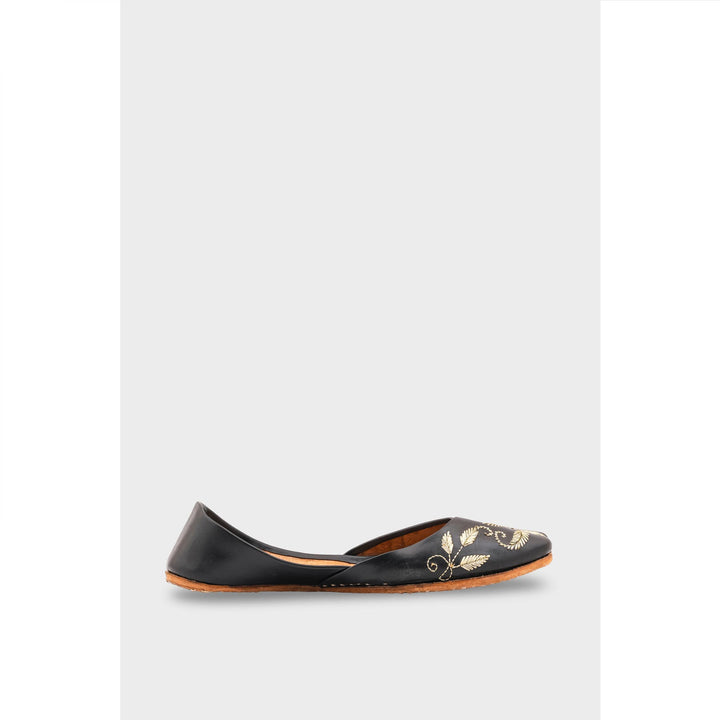 Black Leather Khussa EC8658