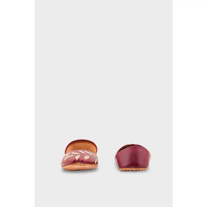 Maroon Leather Khussa EC8658