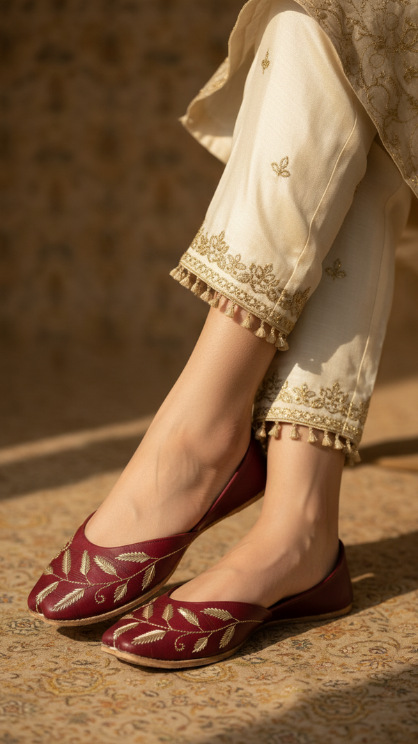 Maroon Ethnic Khussa EC8658