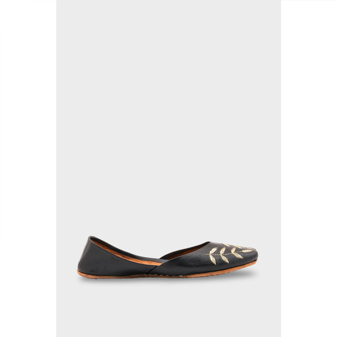 Black Leather Khussa EC8659