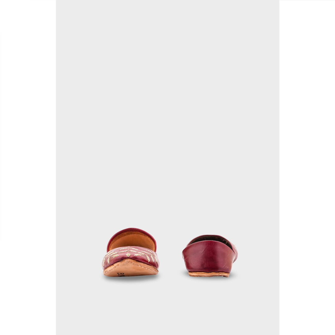 Maroon Leather Khussa EC8659