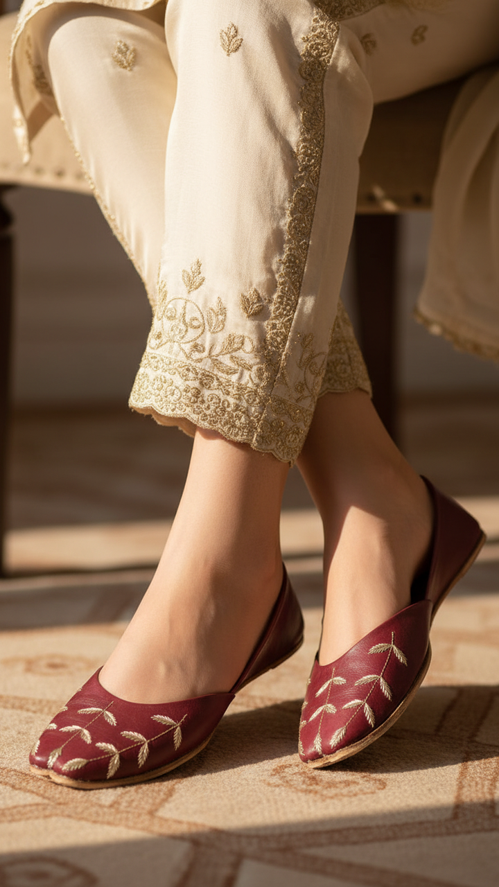 Maroon Ethnic Khussa EC8659