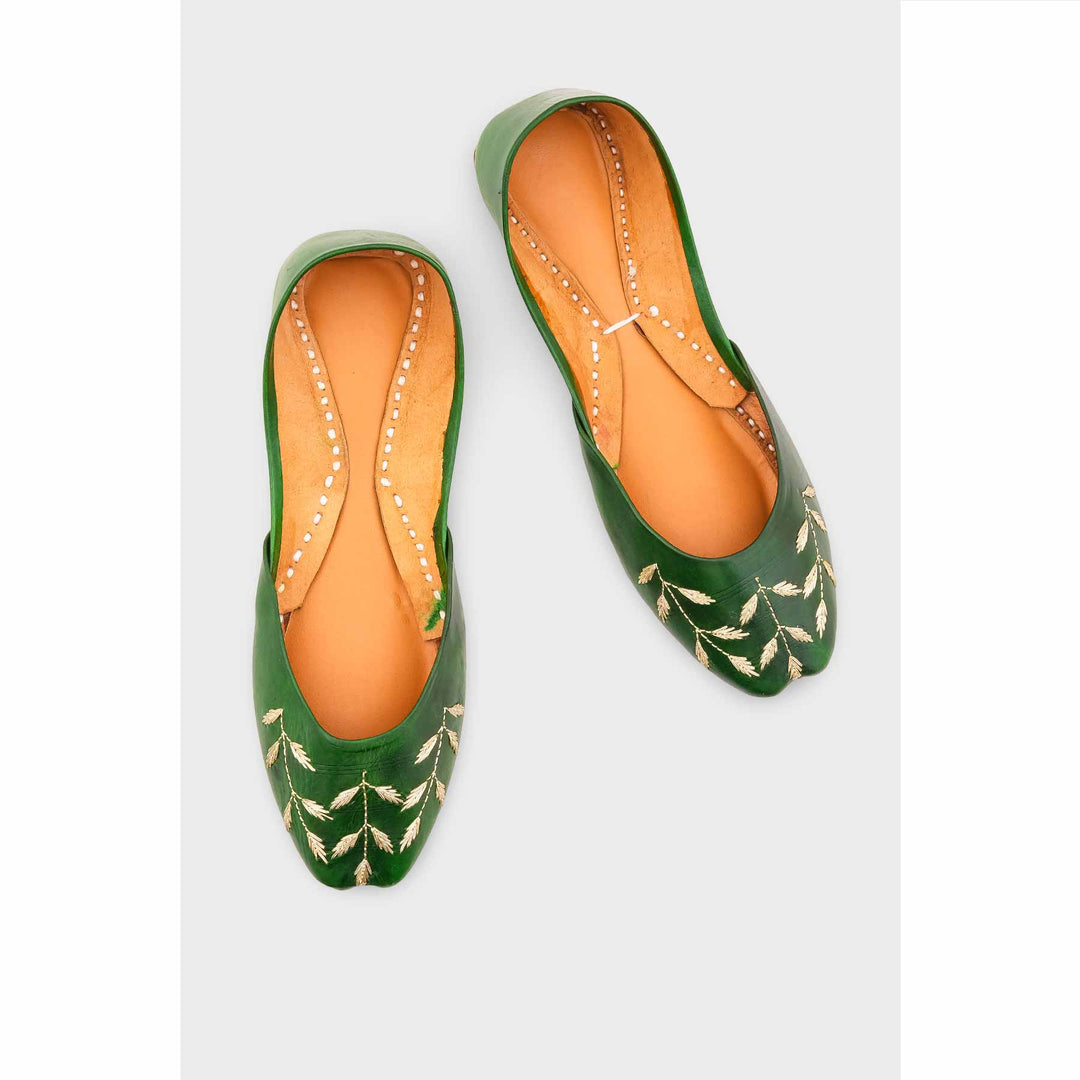 Green Leather Khussa EC8659