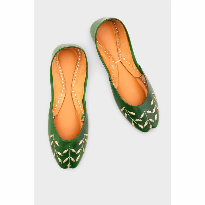 Green Leather Khussa EC8659