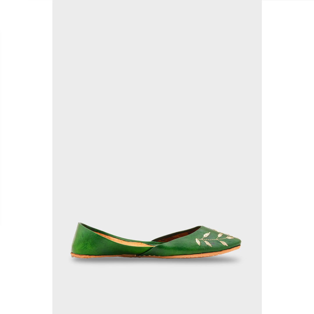 Green Leather Khussa EC8659