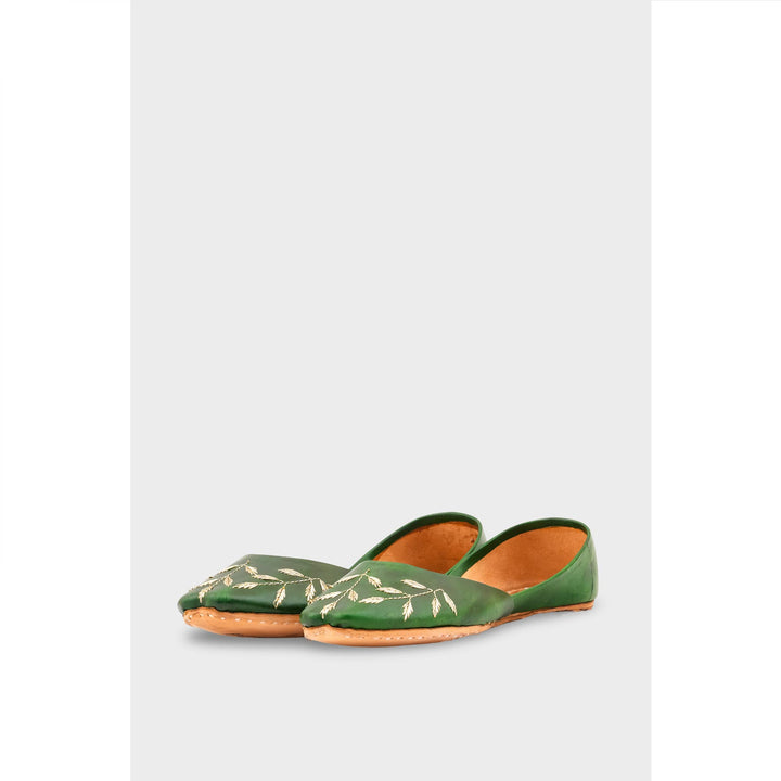 Green Leather Khussa EC8659
