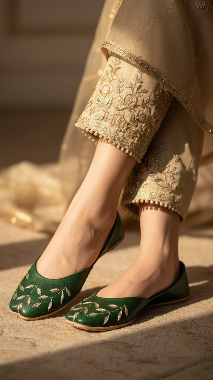 Green Ethnic Khussa EC8659
