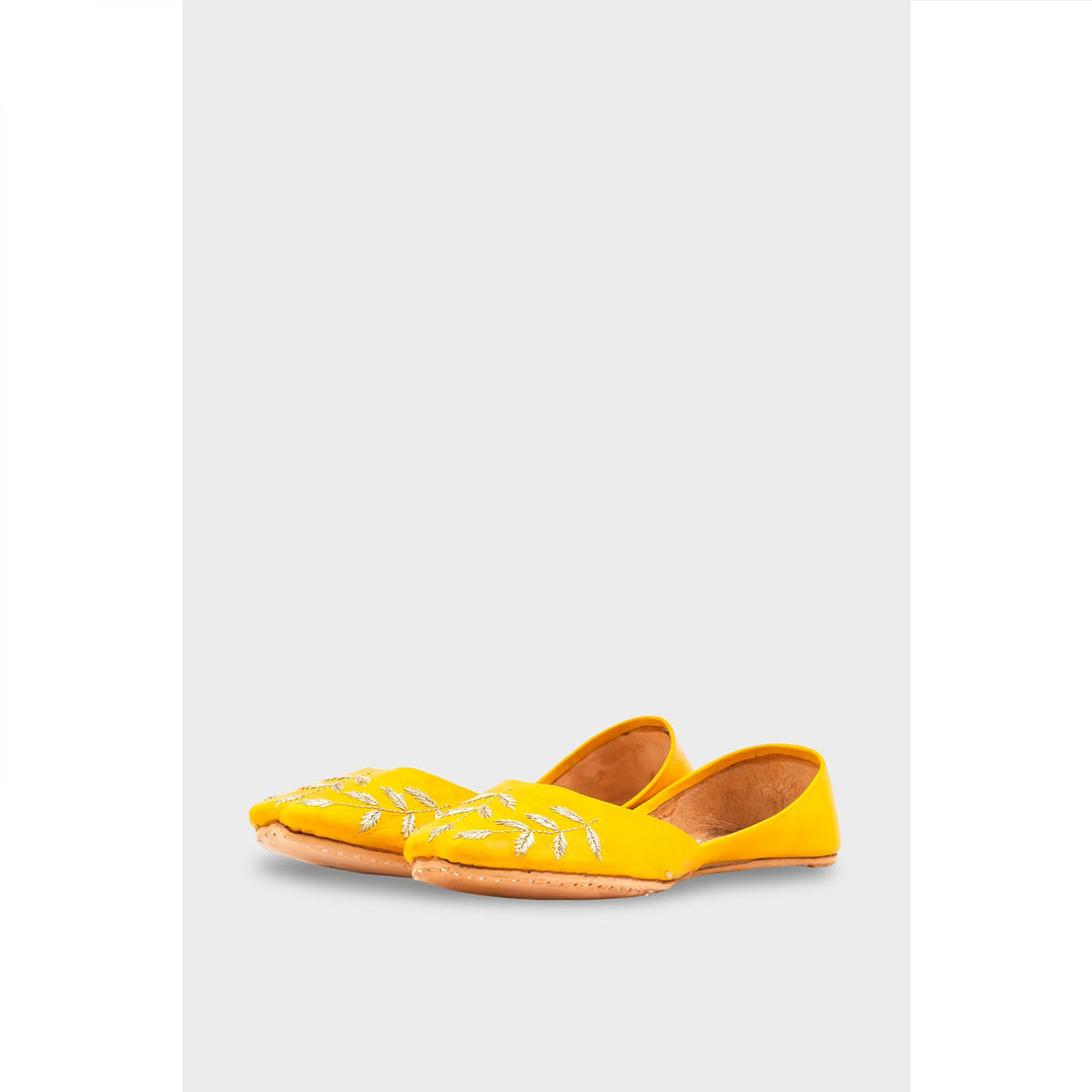 Yellow Leather Khussa EC8659