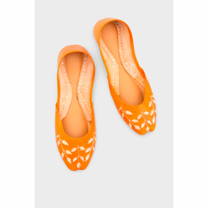 Orange Leather Khussa EC8659