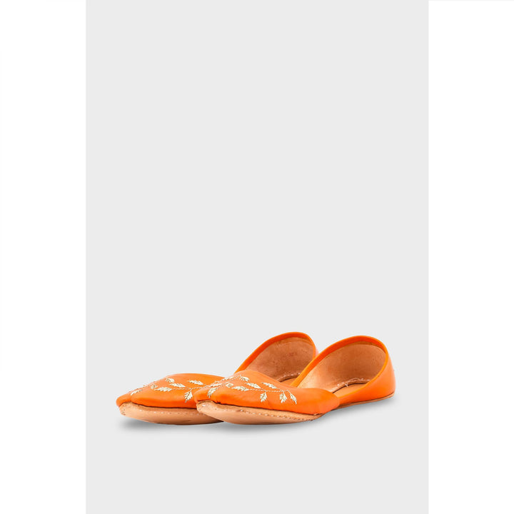 Orange Leather Khussa EC8659