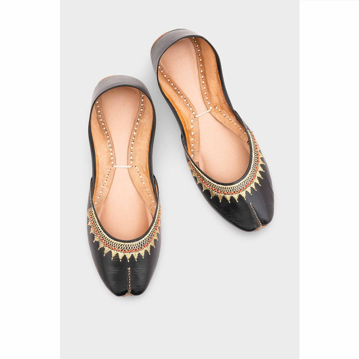 Black Leather Khussa EC8660