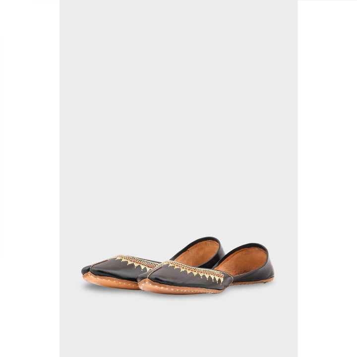 Black Leather Khussa EC8660