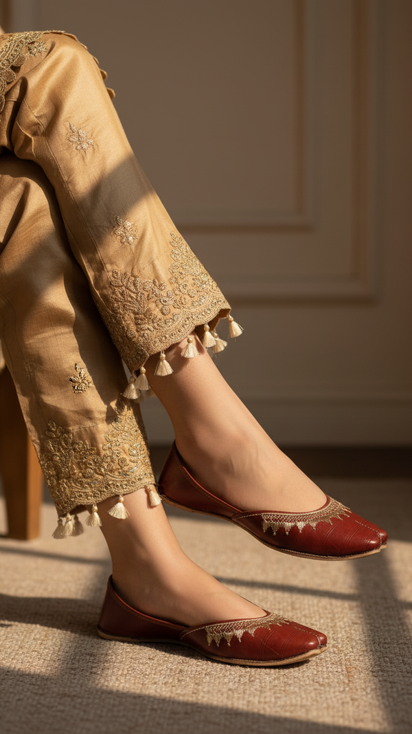 Maroon Ethnic Khussa EC8660