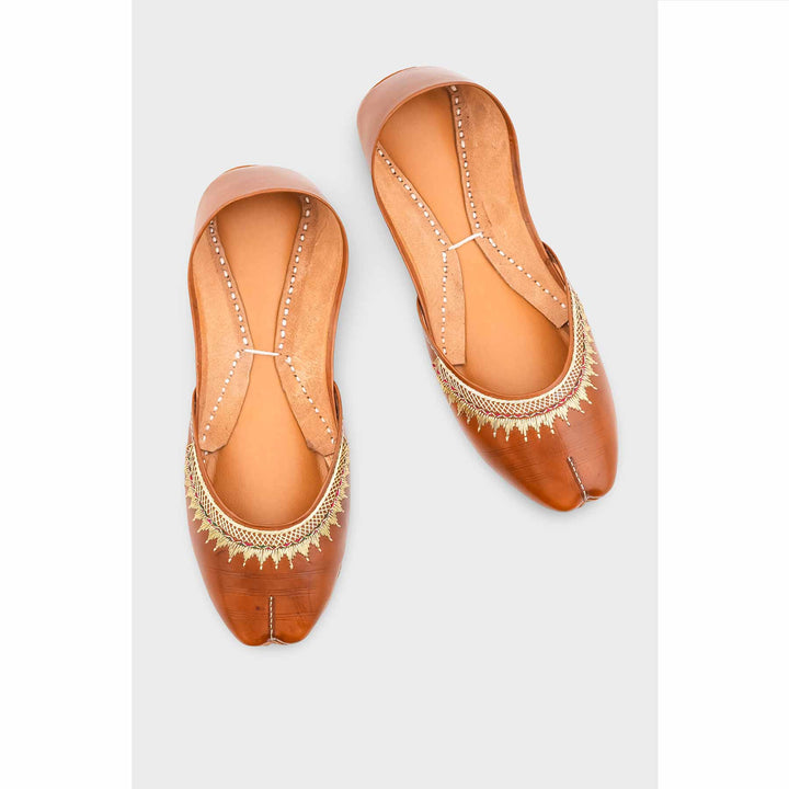 Mustard  Leather Khussa EC8660
