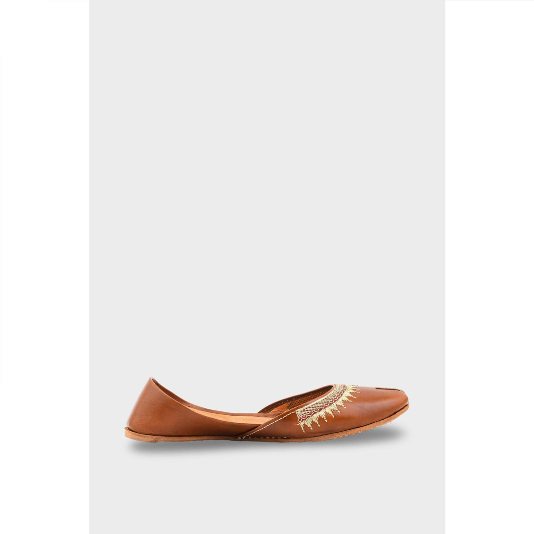 Mustard  Leather Khussa EC8660