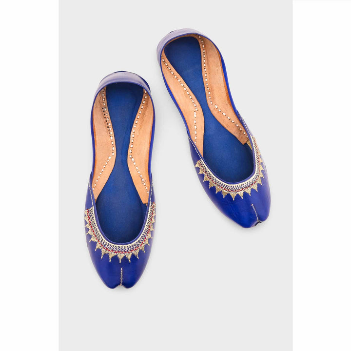 Navy Leather Khussa EC8660