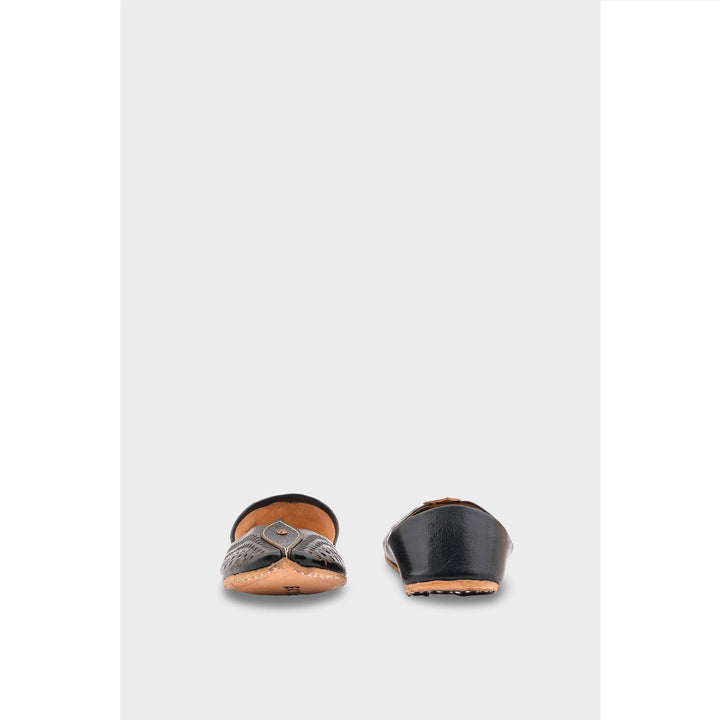 Black Leather Khussa EC8666