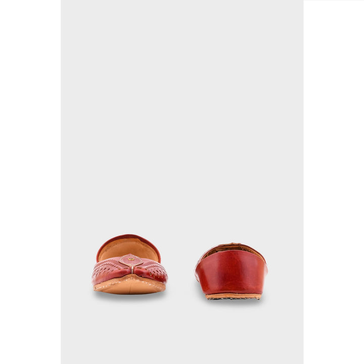 Maroon Leather Khussa EC8666